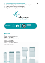 Ackermann Gläser- und Bistrospülmaschine U 430-1, 