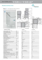 Ackermann Haubenspülmaschine H 530-1E m. eingebautem Enthärter, 