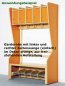 Preview: Komplettgarderobe 4 Plätze einfache Ablage