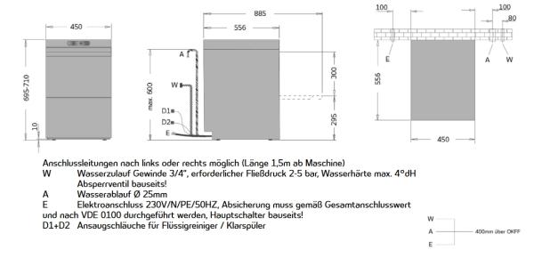 Ackermann U 430-1 Gläser- und Bistrospülmaschine inkl. Inbetriebnahme + Einweisung
