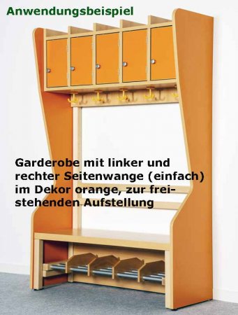 Komplettgarderobe 4 Plätze einfache Ablage