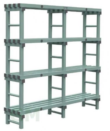 REA Kunststoffregal 2000 x 400 x 1750 mm mit 4 Böden, versandkostenfrei