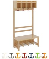 Komplettgarderobe 4 Plätze einfache Ablage