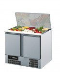 CHROMOnorm Saladette Pizzakühltisch m. 2 Türen, versandkostenfrei
