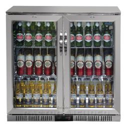 Polar Edelstahl Barkühlschrank mit 2 Klapptüren 208L