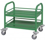 kleiner Servierwagen 2-etagig mit Reling grün, versandkostenfrei