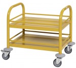 kleiner Servierwagen 2-etagig mit Reling gelb, versandkostenfrei