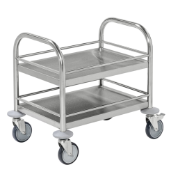 kleiner Servierwagen 2-etagig mit Reling, versandkostenfrei