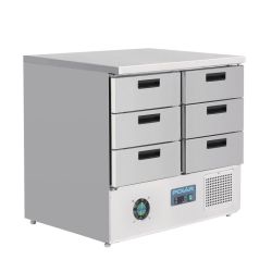 Polar Kühltisch mit 6 Schubladen 240L