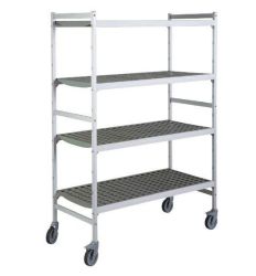 Fermostock 6611 Regal 1620 x 460 x 1792 mm fahrbar mit 4 Auflagen, versandkostenfrei
