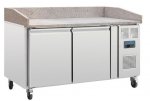 Pizzakühltisch 2-türig fahrbar, versandkostenfrei