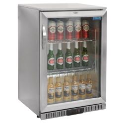 Polar Edelstahl Barkühlschrank mit 1 Klapptür 138L