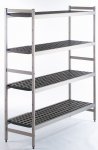 Fermostock 6611 Alu-Regal 2610 x 360 x 1800 mm mit 4 Auflagen max. 900 kg Feldlast, versandkostenfrei