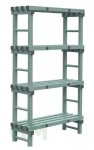 REA Kunststoffregal 1000 x 400 x 1750 mm mit 4 Böden, versandkostenfrei