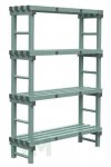REA Kunststoffregal 1200 x 400 x 1750 mm mit 4 Böden, versandkostenfrei