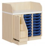 Wickelkommode m. Treppe u. 16 flachen Boxen, versandkostenfrei